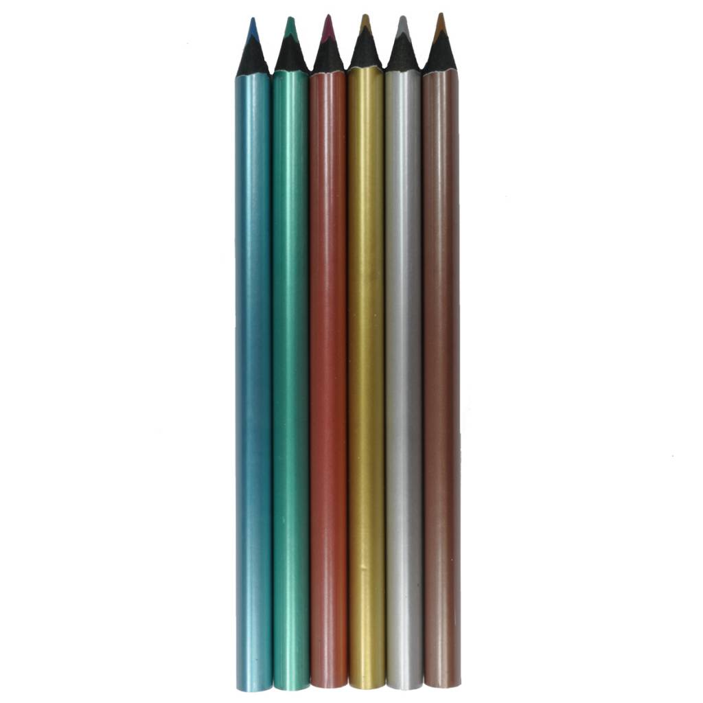 Vibrant neon and metallic colored pencils