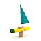 Bottle Boat Aqua Green Sail 3q